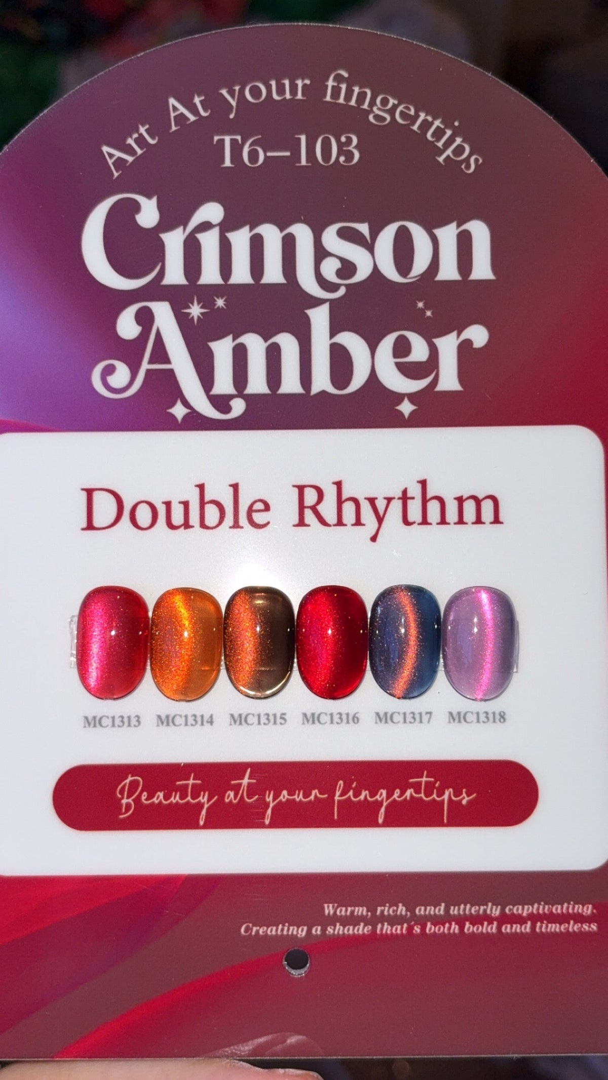 fall cat eye velvet glitter red orange brown autumn press-on nails by Polished by Maddie