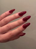 red burgundy dark fall press-on nails by Polished by Maddie