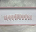 nude neutral minimalist snowflake winter christmas press-on nails by Polished by Maddie