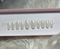 chrome, glazed donut, milky white press-on nails by Polished by Maddie
