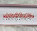 sweater 3d candy cane christmas holiday white red press-on nails by Polished by Maddie