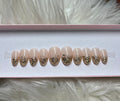 gold NYE new years eve glitter ombre press-on nails by Polished by Maddie