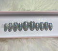 disco ball nye silver glitter holographic holidays christmas new years eve press-on nails by Polished by Maddie