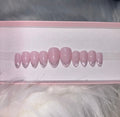 cat eye white silver pink neutral nude french tips press-on nails by Polished by Maddie