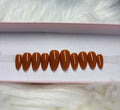 burnt orange fall autumn press-on nails by Polished by Maddie