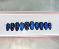 cat eye velvet halloween blue purple press-on nails by Polished by Maddie