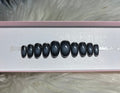 black airbrush ombre silver goth emo press-on nails by Polished by Maddie