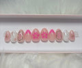 pink flower summer 3d shell press-on nails by Polished by Maddie