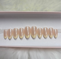 pastel light yellow french tips chrome spring press-on nails by Polished by Maddie