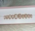 gold nude neutral velvet cat eye magnetic glitter press-on nails by Polished by Maddie