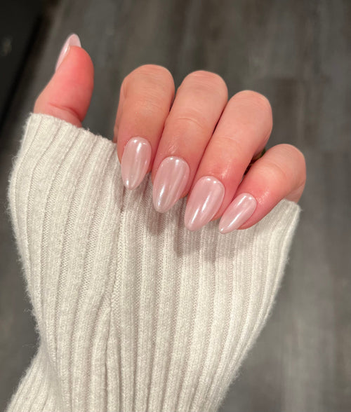 nude pink neutral press-on nails by Polished by Maddie