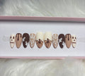 brown halloween spooky spider webs ghosts pumpkin jack o lantern matte press-on nails by Polished by Maddie