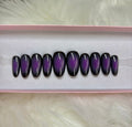 purple black halloween press-on nails by Polished by Maddie