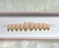 gold chrome french tips christmas new years eve holidays press-on nails by Polished by Maddie