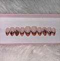 cat eye orange pumpkin velvet glitter halloween spooky french tips bats press-on nails by Polished by Maddie