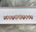 christmas red gold glitter french tips press-on nails by Polished by Maddie