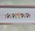 pink purple girly halloween pumpkins spiderwebs spider press-on nails by Polished by Maddie