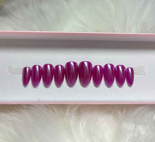 purple pink fall autumn plum press-on nails by Polished by Maddie