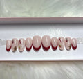 red glitter french tips christmas gingerbread candy cane ornament snowflake press-on nails by Polished by Maddie