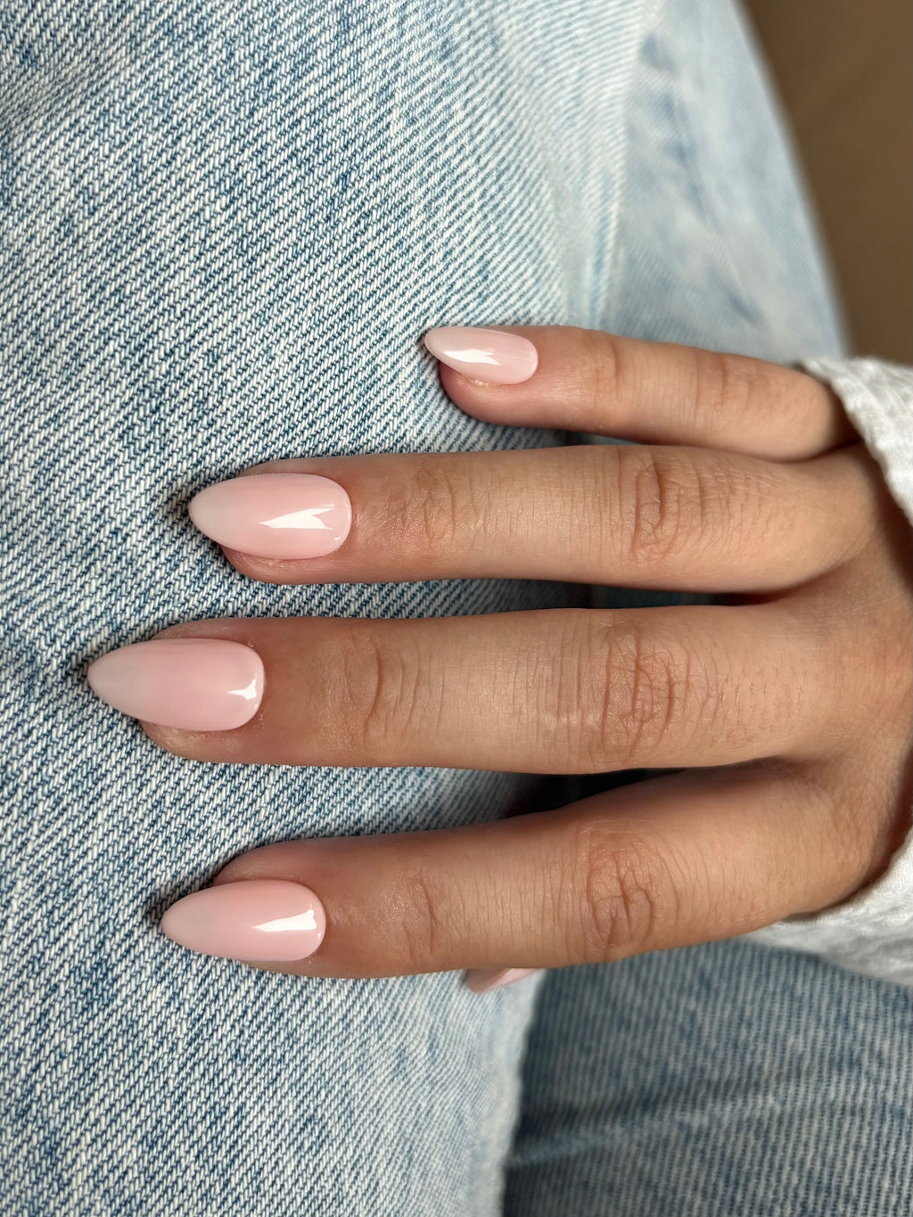 nude neutral solid color bridal wedding press-on nails by Polished by Maddie
