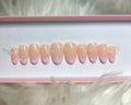 pearls, pastel pink french tips press-on nails by Polished by Maddie