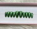 green velvet cat eye glitter press-on nails by Polished by Maddie