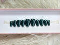 fall deep green dark press-on nails by Polished by Maddie